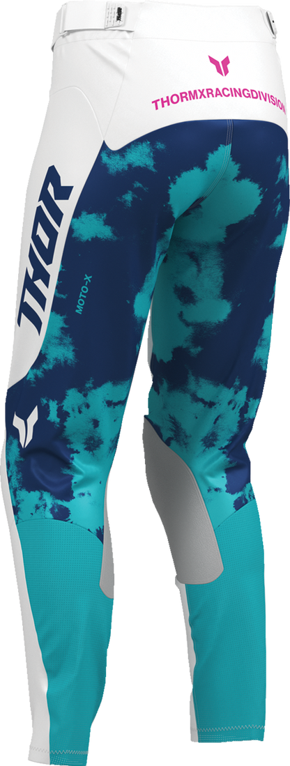 THOR Women's Launchmode Bleach Pants - White/Aqua, Part Number 2902-0415