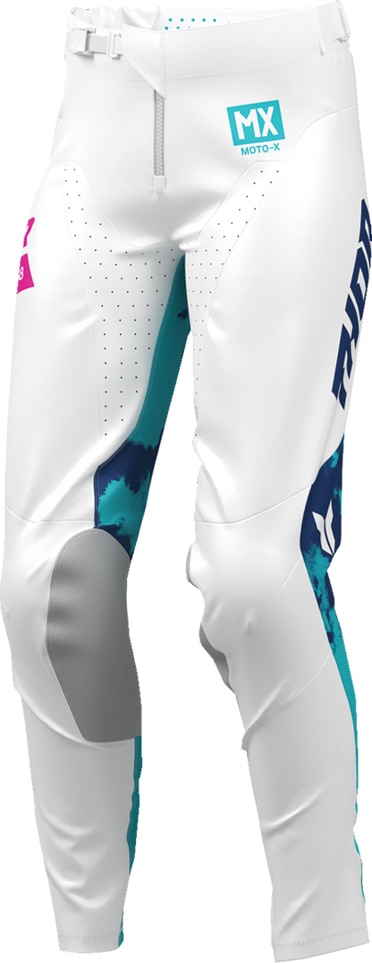 THOR Women's Launchmode Bleach Pants - White/Aqua, Part Number 2902-0415