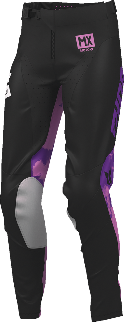 THOR Women's Launchmode Bleach Pants – Black/Orchid, Part Number 2902-0424