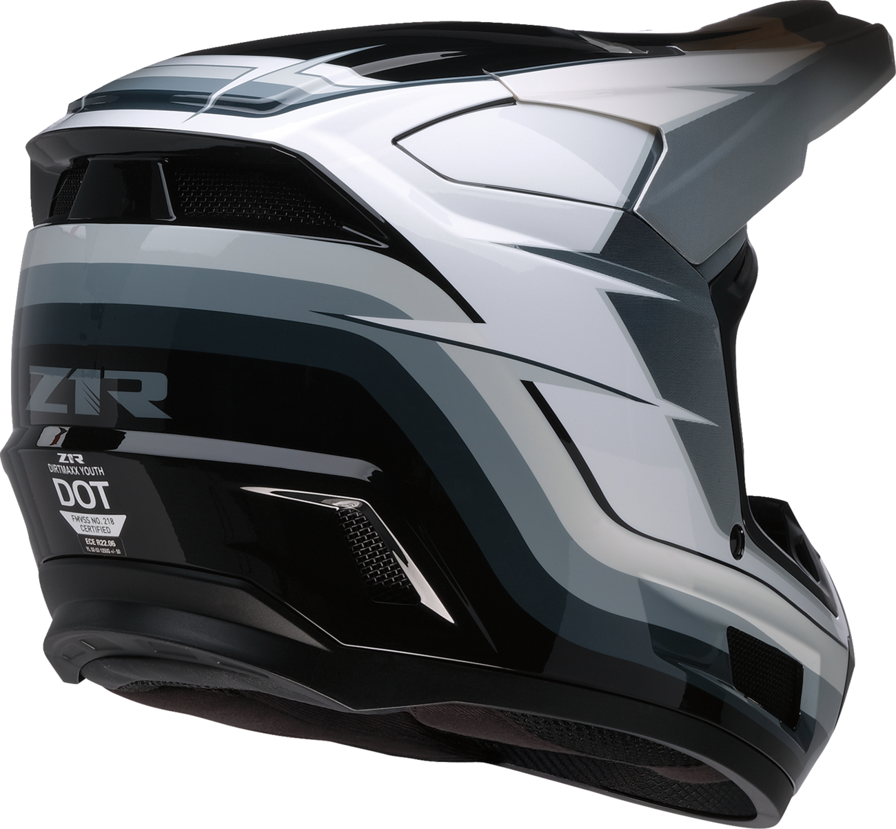 Z1R Youth Dirt Maxx Helmet Vortex Black/White/Gray Medium - Part 0111-1726