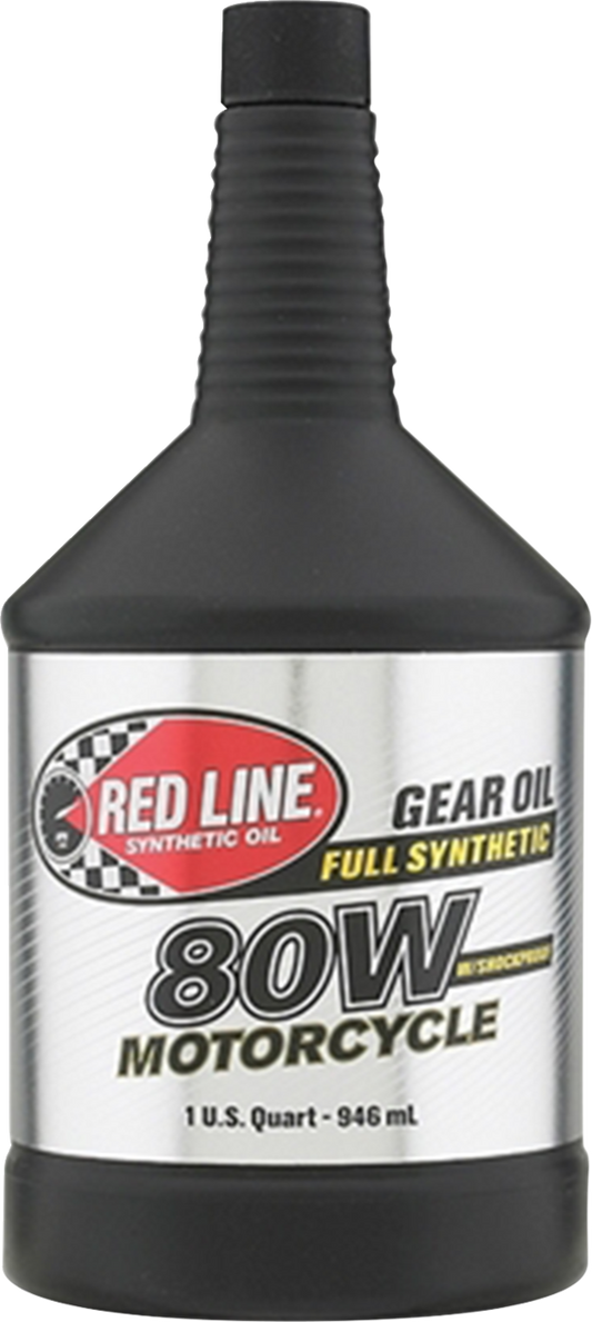 RED LINE SYNTHETIC OIL ShockProof® Motorcycle Gear Oil 80W, Part #42704