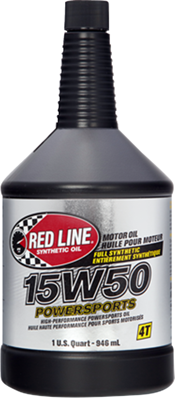 RED LINE SYNTHETIC OIL Powersports Oil 15W50 - 1 Quart (Part #42104)