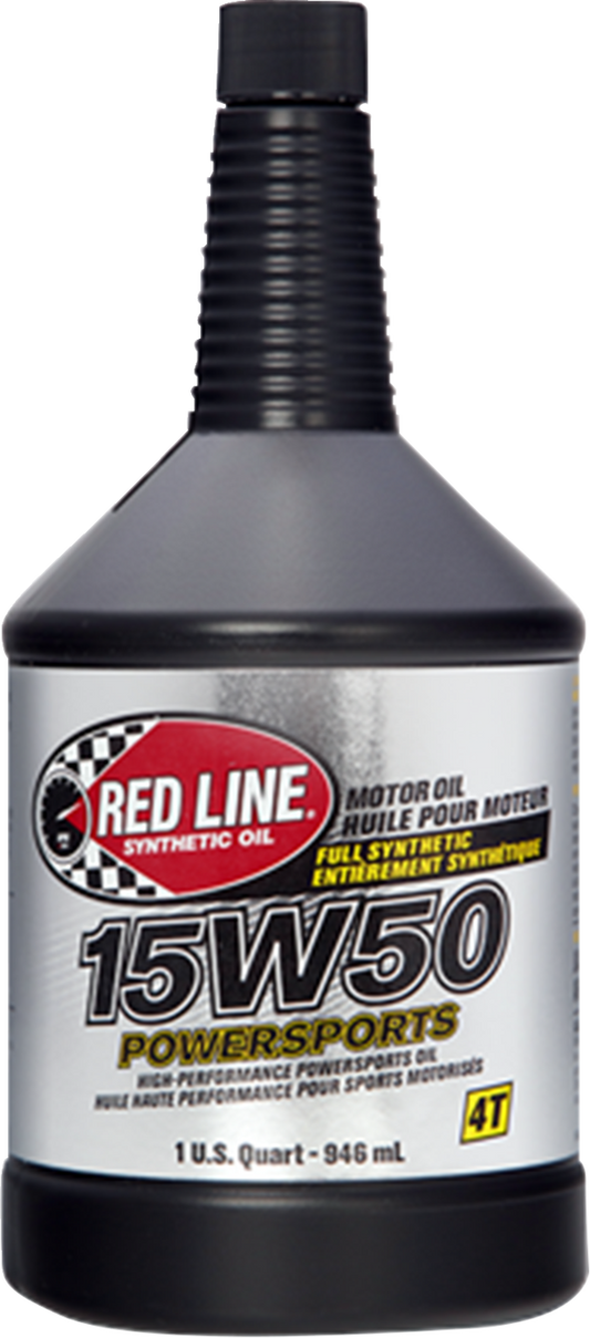RED LINE SYNTHETIC OIL Powersports Oil 15W50 - 1 Quart (Part #42104)