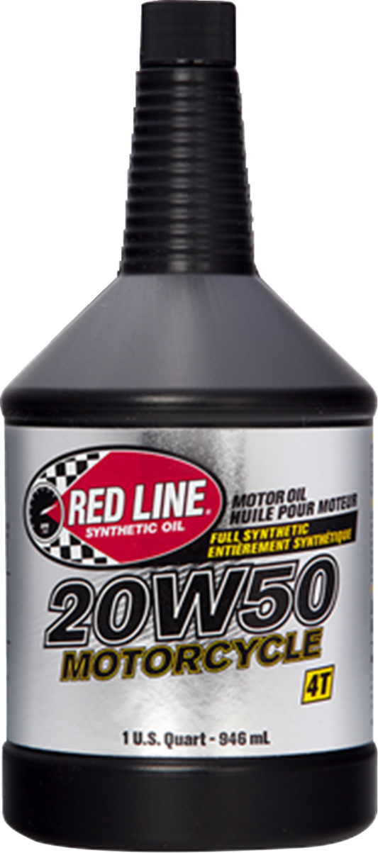 Red Line Synthetic Oil 20W50 Motor Oil - Part Number 42504, 1 Quart