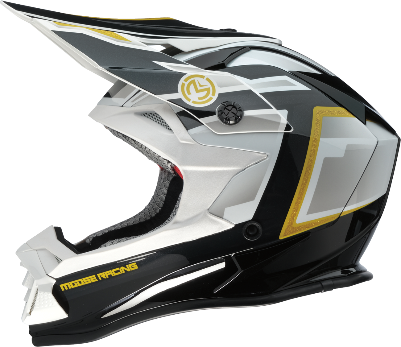Moose Offroad MR3 F.A.F. Helmet Large by Moose Offroad - White, Black & Gold