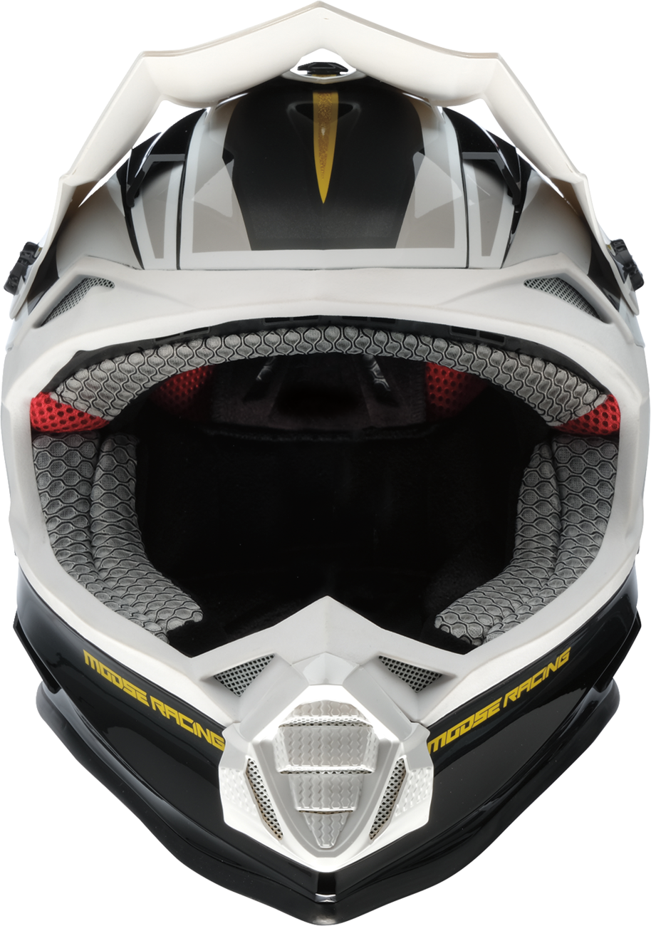 Moose Offroad MR3 F.A.F. Helmet Large by Moose Offroad - White, Black & Gold