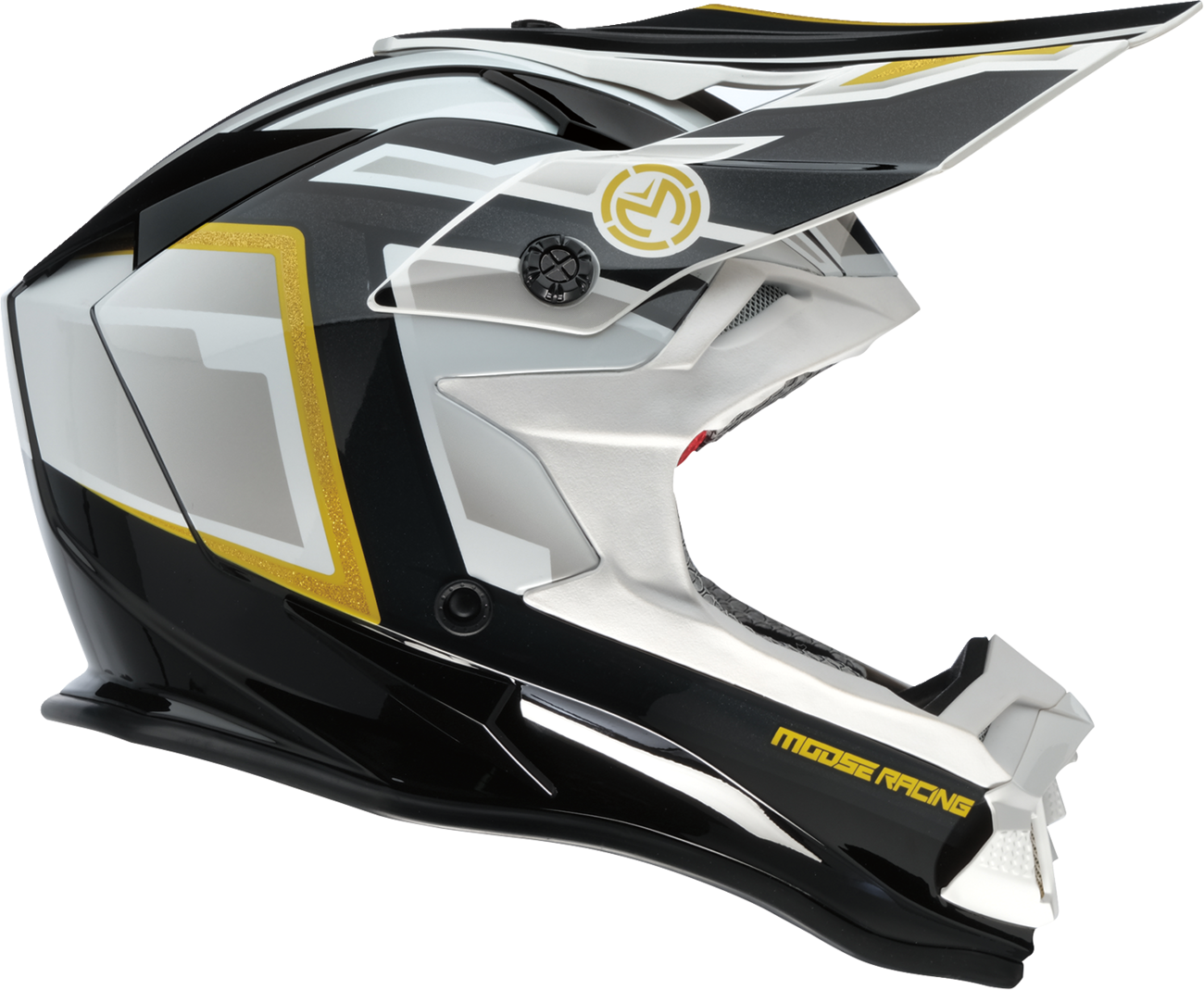Moose Offroad MR3 F.A.F. Helmet Large by Moose Offroad - White, Black & Gold