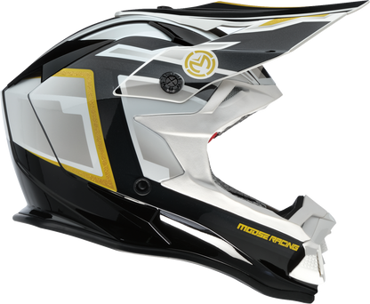 Moose Offroad MR3 F.A.F. Helmet Large by Moose Offroad - White, Black & Gold
