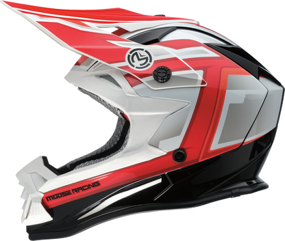 MOOSE OFFROAD MR3 Helmet F.A.F. White/Black/Red Small - Lightweight Motorcycle Helmet with Enhanced Protection