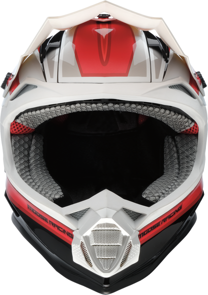 MOOSE OFFROAD MR3 Helmet F.A.F. White/Black/Red Small - Lightweight Motorcycle Helmet with Enhanced Protection