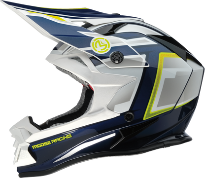MOOSE OFFROAD MR3 Helmet - F.A.F. - White/Navy/Green Large (Part #0110-8945)
