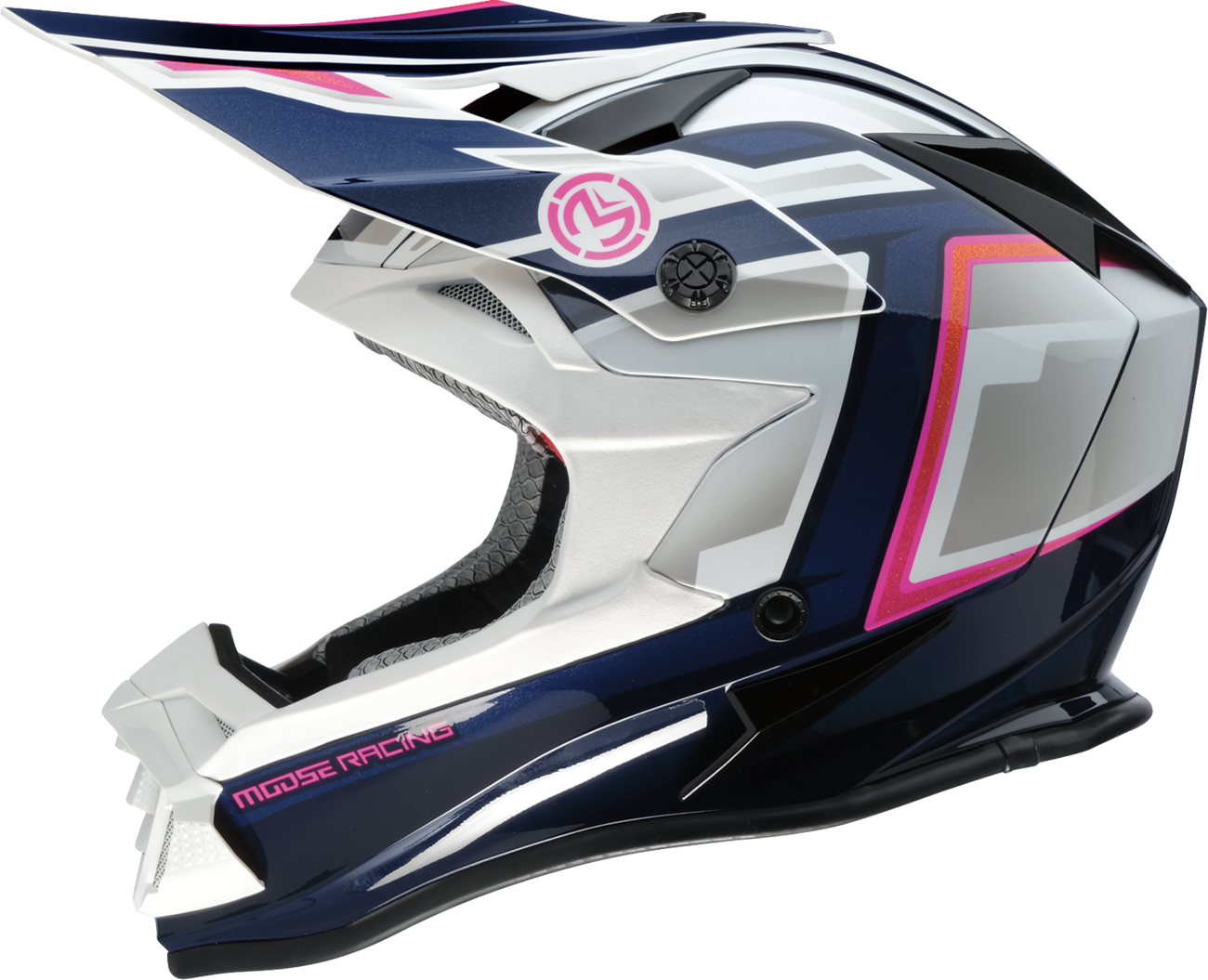 MOOSE Offroad MR3 Helmet F.A.F. - White, Navy & Pink, Small (Part #0110-8948)