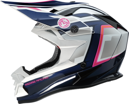 MOOSE Offroad MR3 Helmet F.A.F. - White, Navy & Pink, Small (Part #0110-8948)