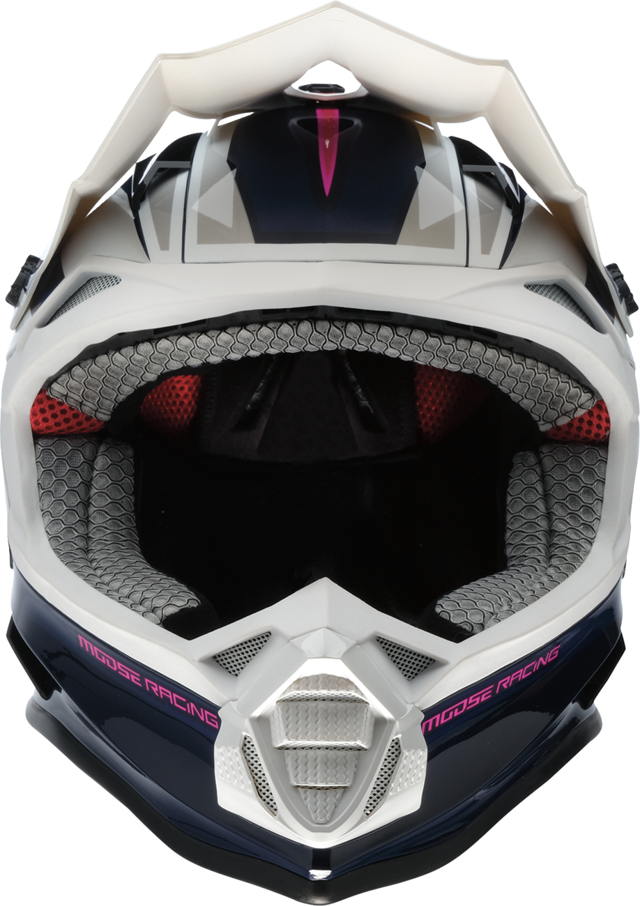 MOOSE Offroad MR3 Helmet F.A.F. - White, Navy & Pink, Small (Part #0110-8948)