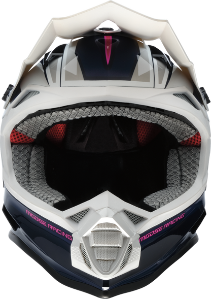 MOOSE Offroad MR3 Helmet F.A.F. - White, Navy & Pink, Small (Part #0110-8948)