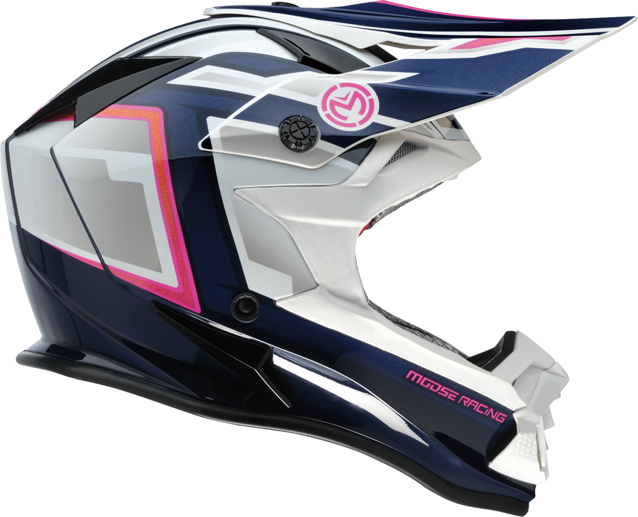 MOOSE Offroad MR3 Helmet F.A.F. - White, Navy & Pink, Small (Part #0110-8948)