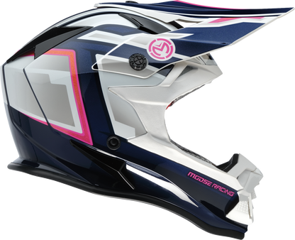 MOOSE Offroad MR3 Helmet F.A.F. - White, Navy & Pink, Small (Part #0110-8948)