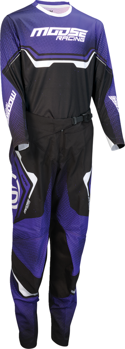 MOOSE OFFROAD Youth Qualifier® Pants - Black/Purple/White, US 30 - Part 2903-2664