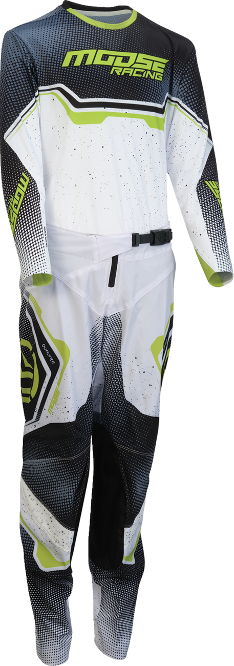 Moose Offroad Youth Qualifier® Pants – White, Black, and Green – Part No. 2903-2669
