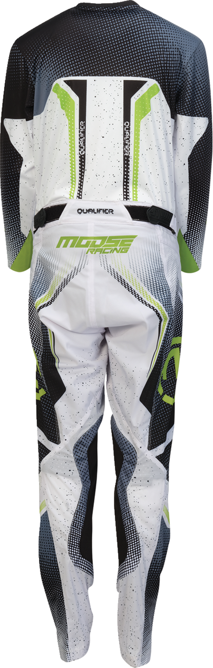 MOOSE OFFROAD Youth Qualifier® Jersey - White, Black & Green, Small (Part #2912-2639)