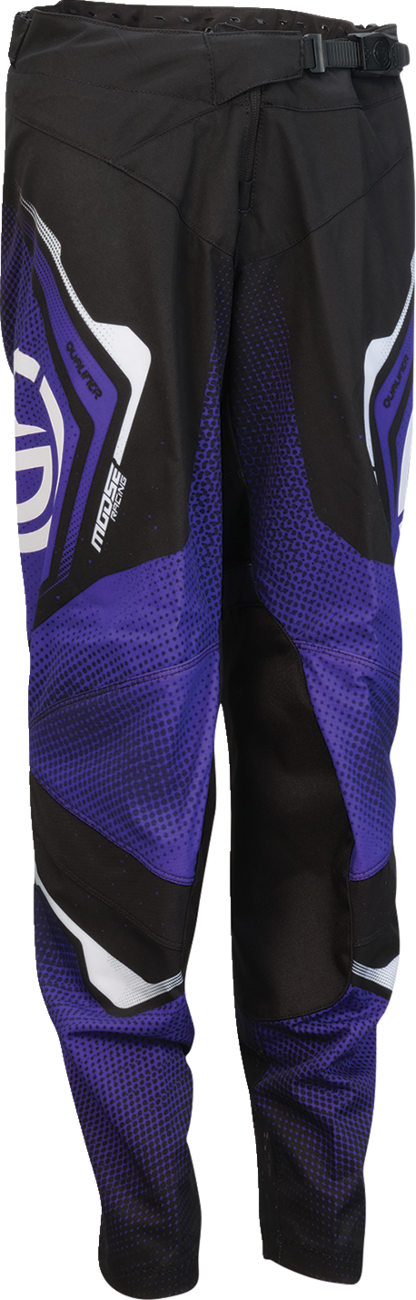 MOOSE OFFROAD Youth Qualifier® Pants – Black, Purple & White, US 26 – Part Number 2903-2662