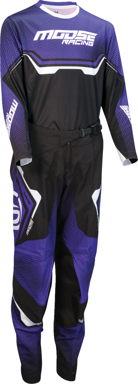 MOOSE OFFROAD Youth Qualifier® Pants – Black, Purple & White, US 26 – Part Number 2903-2662