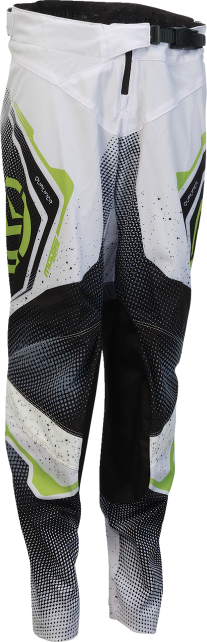MOOSE OFFROAD Youth Qualifier® Pants - White/Black/Green, US 24 (Part No. 2903-2668)