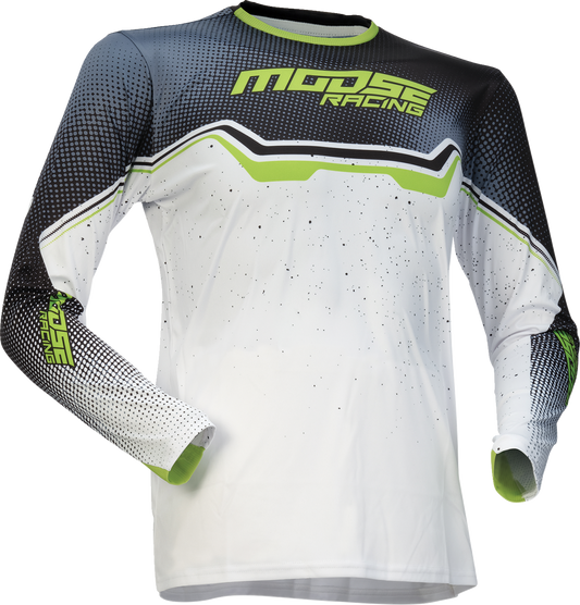 MOOSE OFFROAD Youth Qualifier® Jersey - White/Black/Green, Part Number 2912-2642