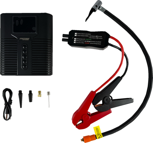 MOOSE OFFROAD Jump Starter with Air Compressor E25-6292 – Portable 12,000 mAh Power Bank and Tire Inflator