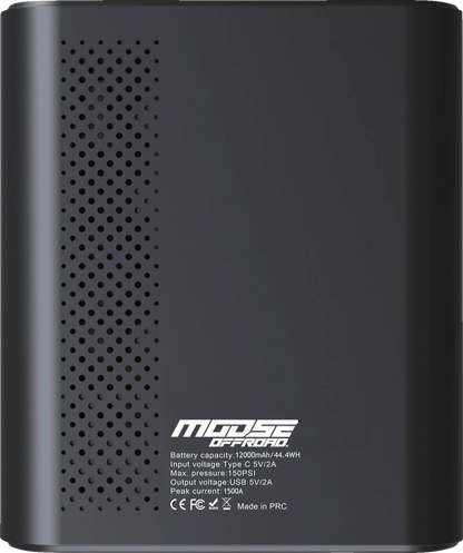 MOOSE OFFROAD Jump Starter with Air Compressor E25-6292 – Portable 12,000 mAh Power Bank and Tire Inflator