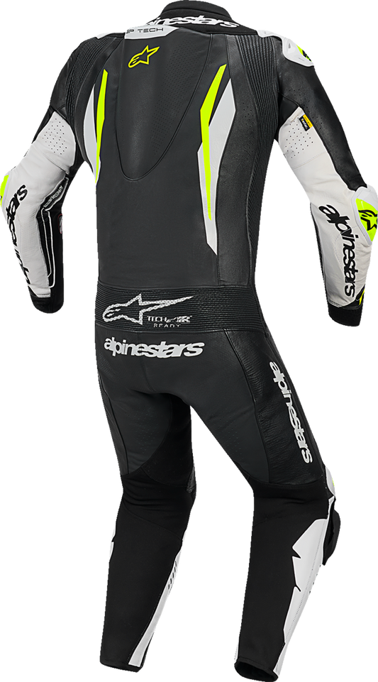 Alpinestars GP Tech v5 1-Piece Leather Suit - Black/White/Yellow Fluo US 42 / EU 52 (Part Number 3150226-125-52)