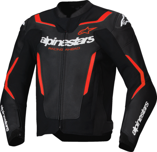Alpinestars GP Force v2 Airflow Leather Jacket – Black/Red Fluo, US 42 / EU 52, Part 3100326-1030-52