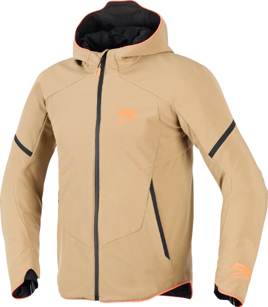 Alpinestars Aeroshell Waterproof Jacket 2XL - Dark Khaki, Black & Orange Fluo - Part 3200226-8038-2X