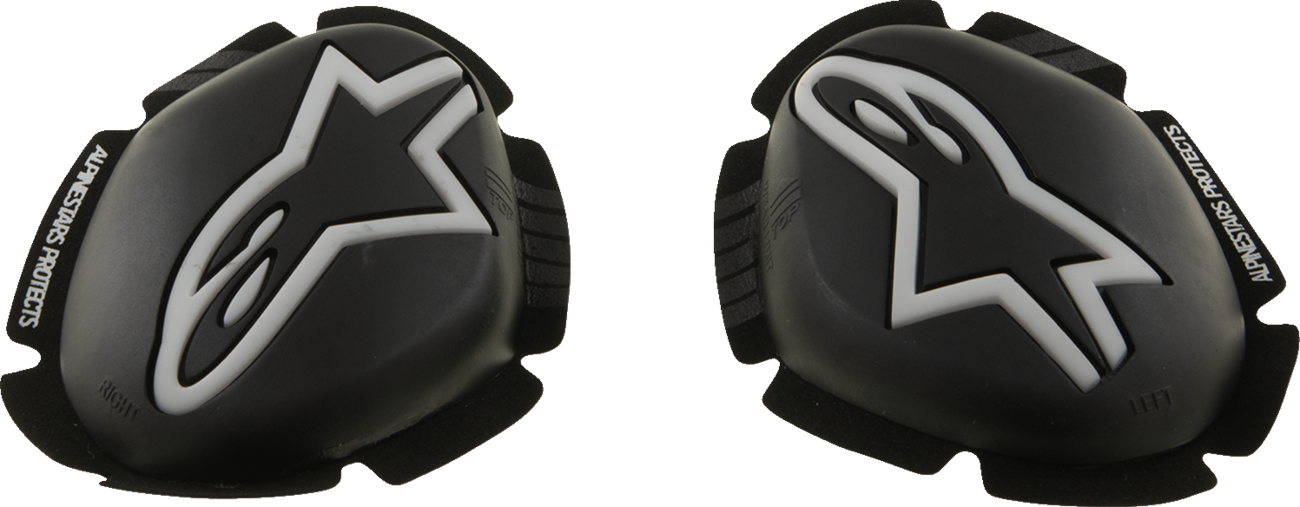 Alpinestars GP Plus Knee Sliders - Black and White, Part Number 6400226-12