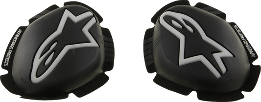 Alpinestars GP Plus Knee Sliders - Black and White, Part Number 6400226-12