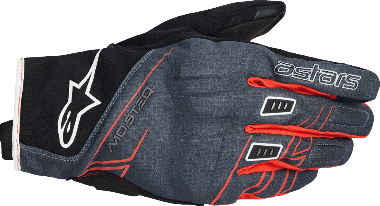 Alpinestars Moblast WP Gloves - Black, Anthracite & Orange, Large – All-Weather Motorcycle Riding Glove
