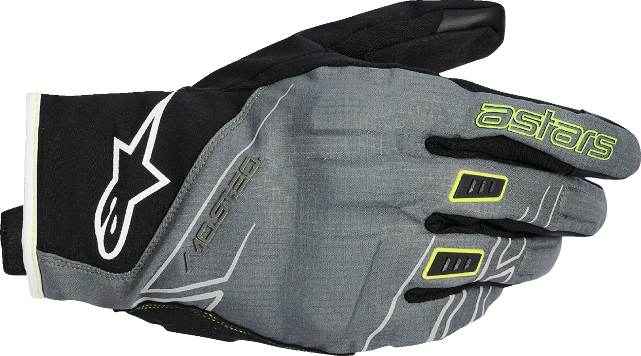 Alpinestars Moblast WP Gloves - Fur Gray, Black, and Sulphur Yellow, XL (Part #3520226-9352-XL)