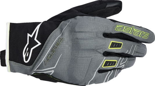 Alpinestars Moblast WP Gloves - Fur Gray, Black, and Sulphur Yellow, XL (Part #3520226-9352-XL)