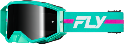 Fly Racing Zone Pro Goggle Teal and Purple with Black Mirror Smoke Lens
