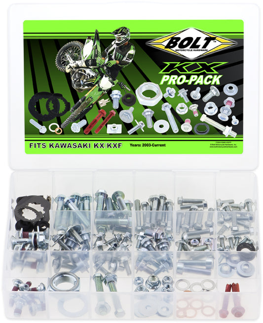 BOLT Pro Pack for Kawasaki KX250F (2004-2013) – Engine, Frame & Fastener Restoration Kit