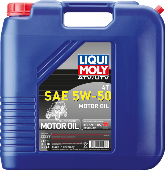 LIQUI MOLY ATV/UTV 4T Engine Oil 5W-50 – 20 Liter Bottle (Part Number 22299)