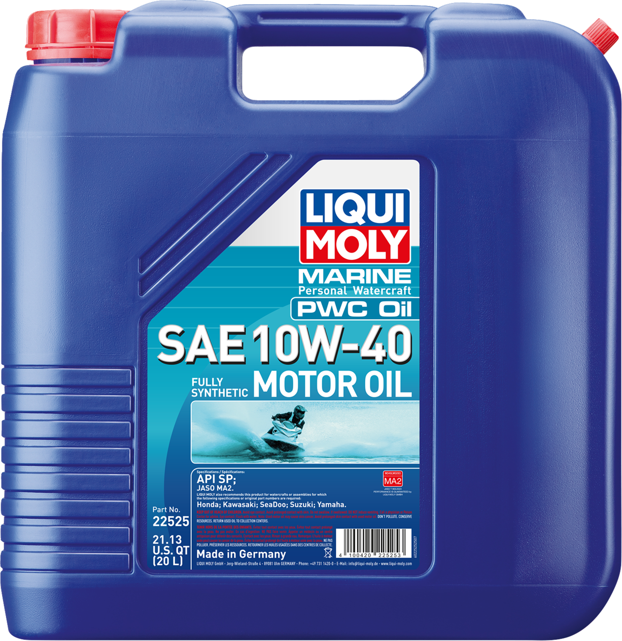 LIQUI MOLY Marine 4T Engine Oil 10W-40 - 20 Liter - Part Number 22525