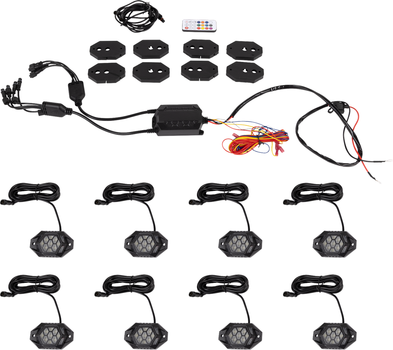 MOOSE OFFROAD Rock Light Kit RGB - 8 Pods (Part Number 100-3615-PU)