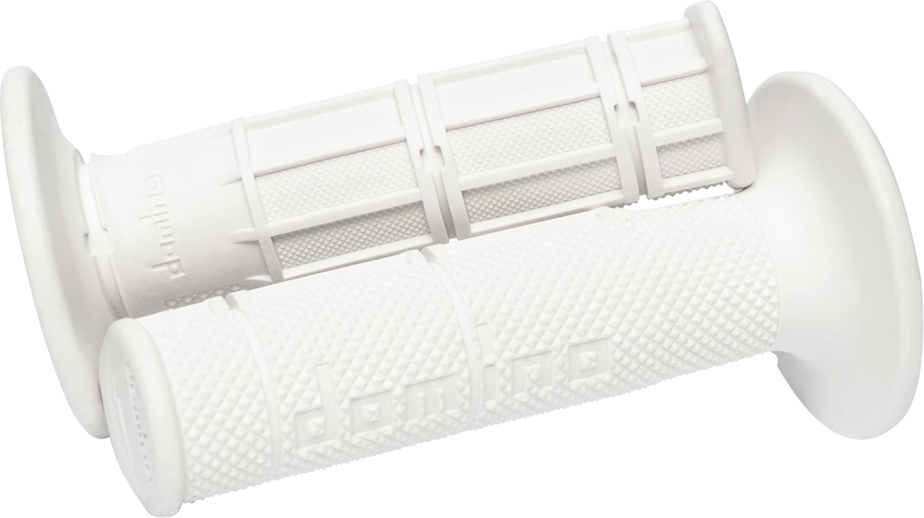 DOMINO Victor Waffle Grips - Half Waffle, White for 7/8" Dirt Bike Throttles (Part 1150.82.46.06)