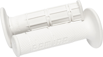 DOMINO Victor Waffle Grips - Half Waffle, White for 7/8" Dirt Bike Throttles (Part 1150.82.46.06)