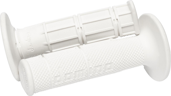 DOMINO Victor Waffle Grips - Half Waffle, White for 7/8" Dirt Bike Throttles (Part 1150.82.46.06)