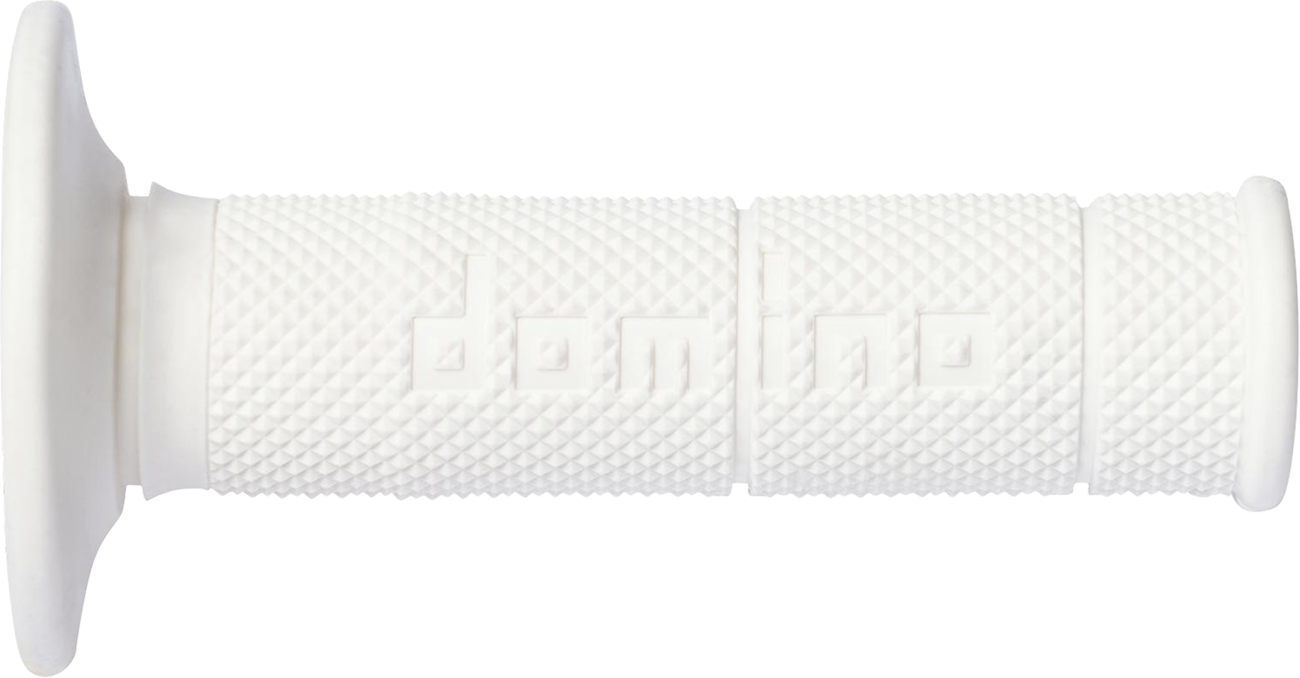 DOMINO Victor Waffle Grips - Half Waffle, White for 7/8" Dirt Bike Throttles (Part 1150.82.46.06)
