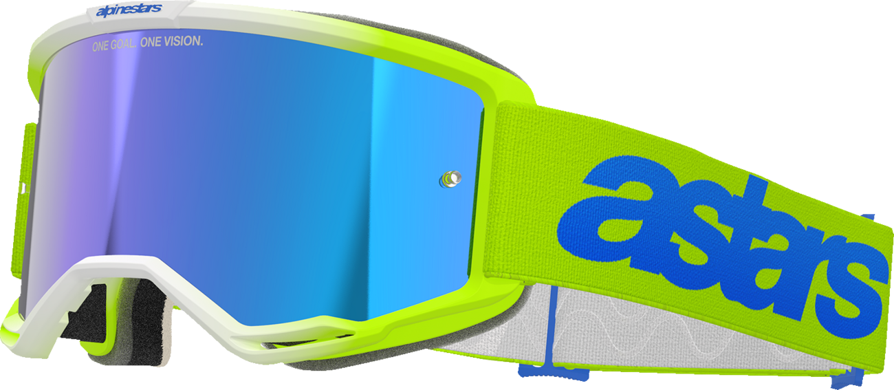 Alpinestars GOGGLES Vision 5 Blaze Yellow/Blue with Blue Mirror Lens - Part 5102125-5007