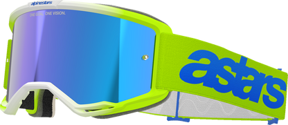 Alpinestars GOGGLES Vision 5 Blaze Yellow/Blue with Blue Mirror Lens - Part 5102125-5007