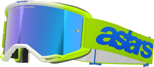 Alpinestars GOGGLES Vision 5 Blaze Yellow/Blue with Blue Mirror Lens - Part 5102125-5007